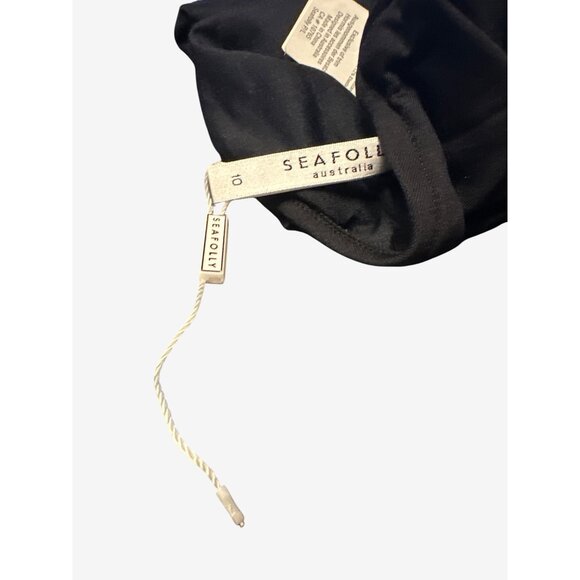 Seafolly Australia Black One-Piece Swimsuit US 6 UK 10 Double Strap Scoop Neck - Picture 6 of 8